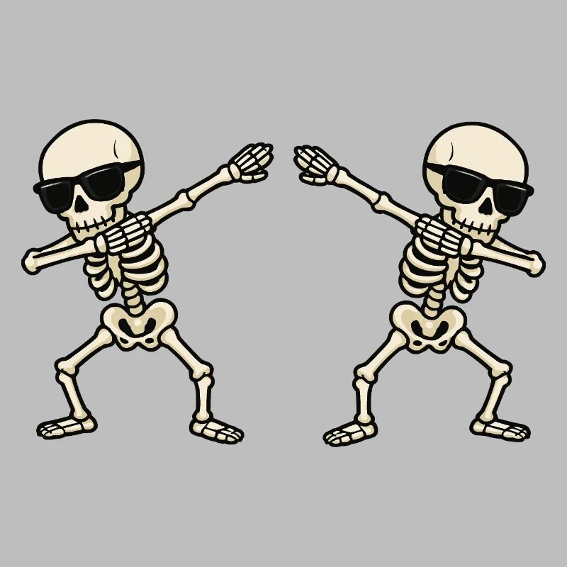 Skeleton Dance Duo with Sunglasses