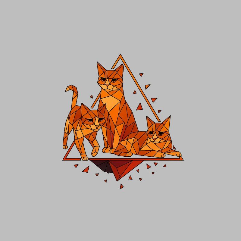 Geometric cats in diamond frame