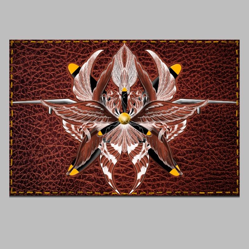 Mandala Firewing sur aspect cuir