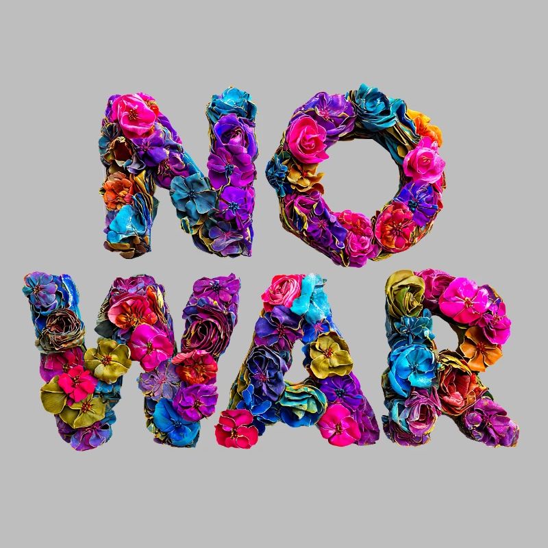Lettres de fleurs NO WAR, No War