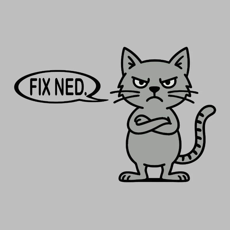 Chat en colère avec bulle de dialogue - corrigé ned dialecte