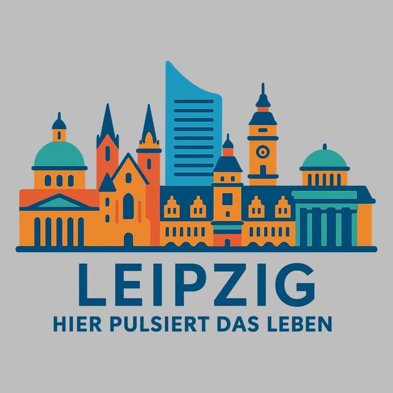Leipzig Skyline Pulsating Silhouette