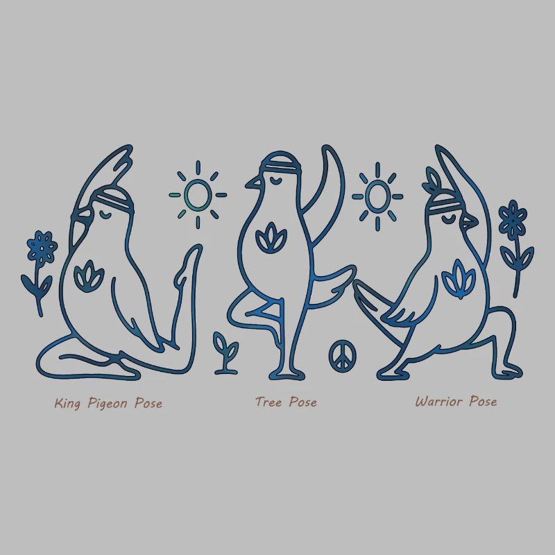Drei Pinguine im Yoga Boho Peace