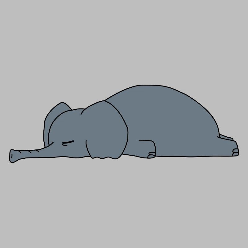 Fauler Elefant Schlaft Lustiger Sarkasmus Tierdesign