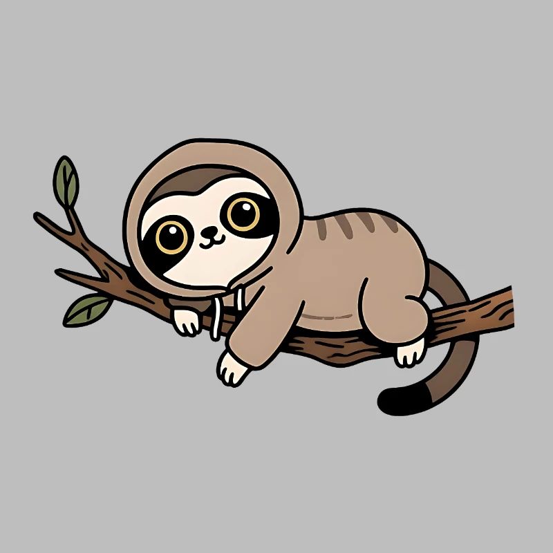 Cute Sloth on Branch