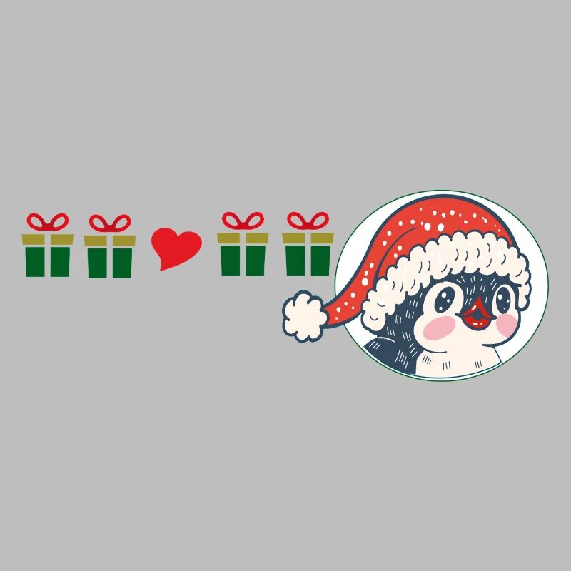 Penguin with Santa hat