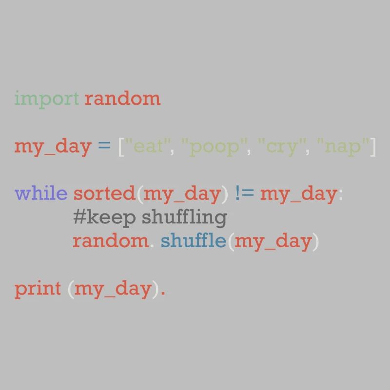 Drôle de code python sur la vie quotidienne, bébé