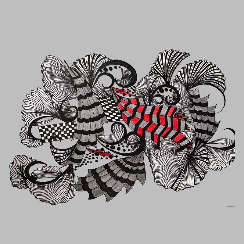 Black White Red Pattern