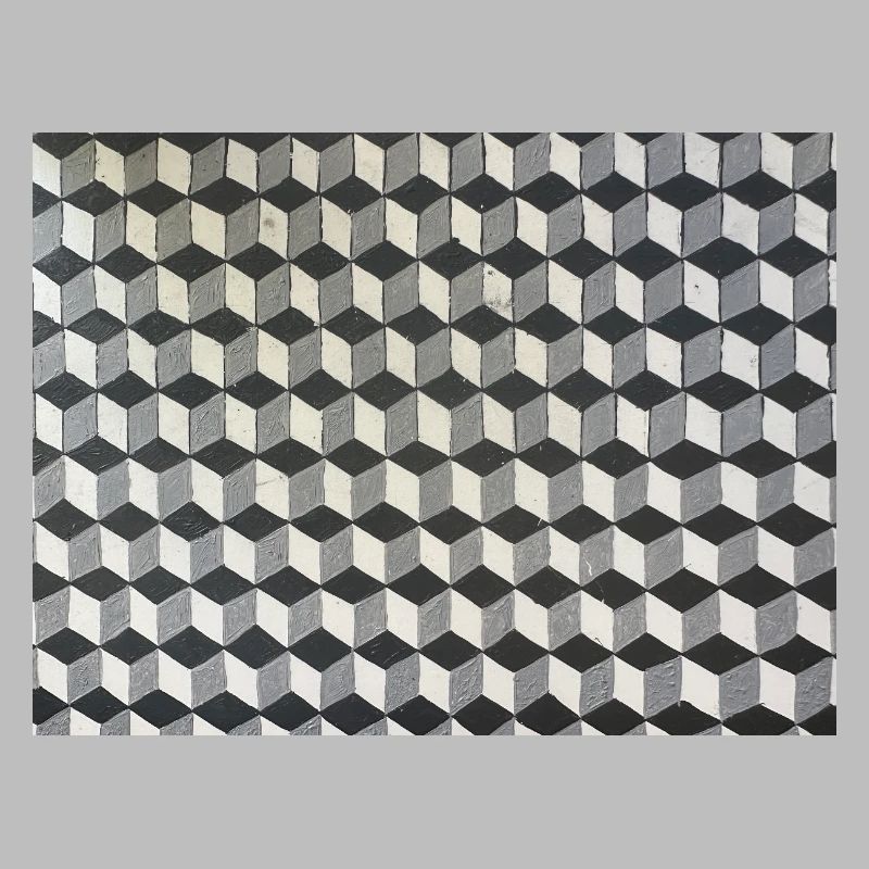 Three-dimensional cubes grayscale