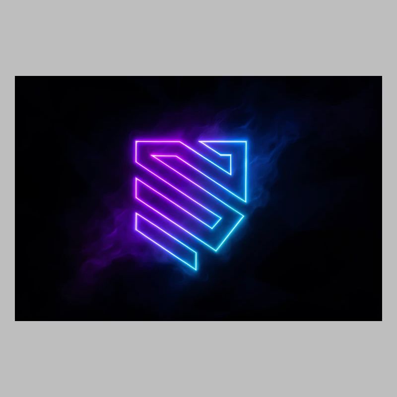 Neon Geometrischer Schild