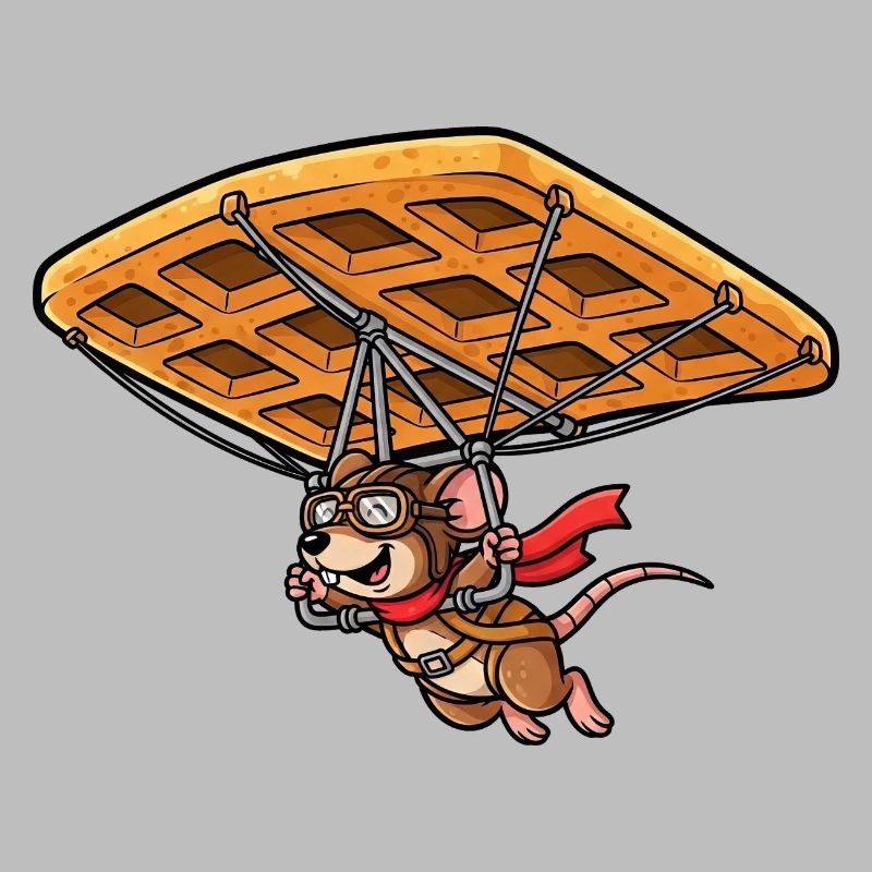 Cute Mouse Flying Pilot Waffle Pastry Candy