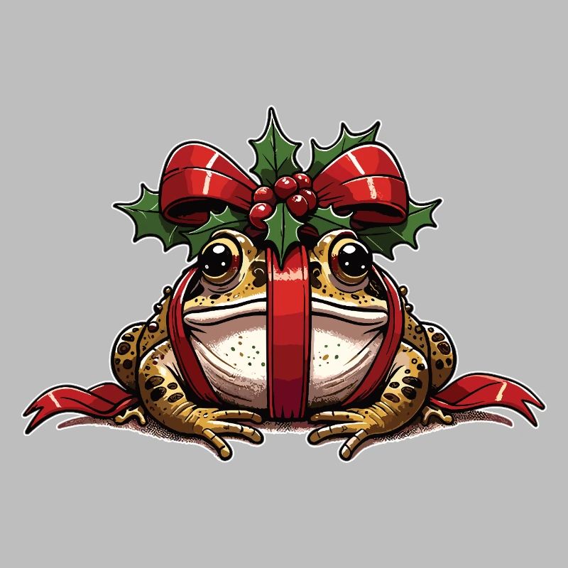 Mistle-Toad Funny Christmas Toad Frog