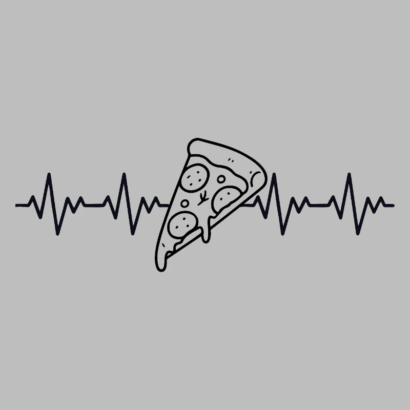 Pizza Slice Pizza Maker Pizza ECG Heartbeat