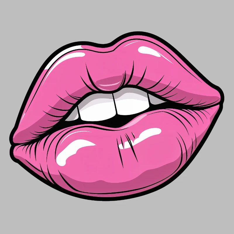 Pop Art Lips in Pink Glow