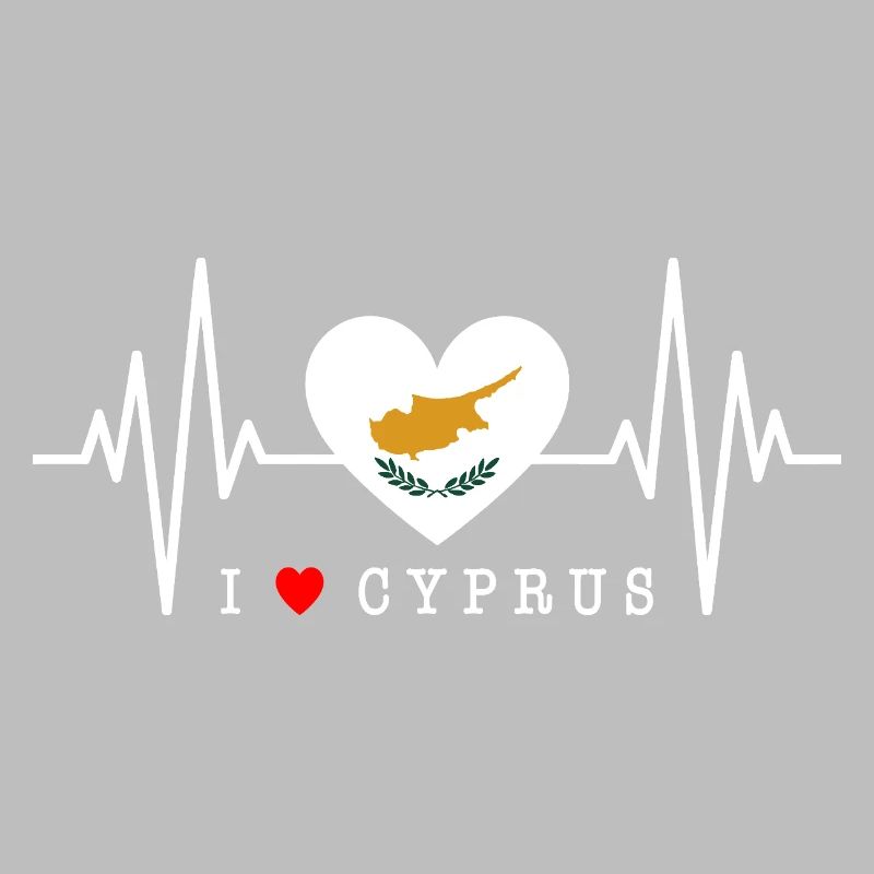 Drapeau chypriote battement de cœur République de Chypre Chypre