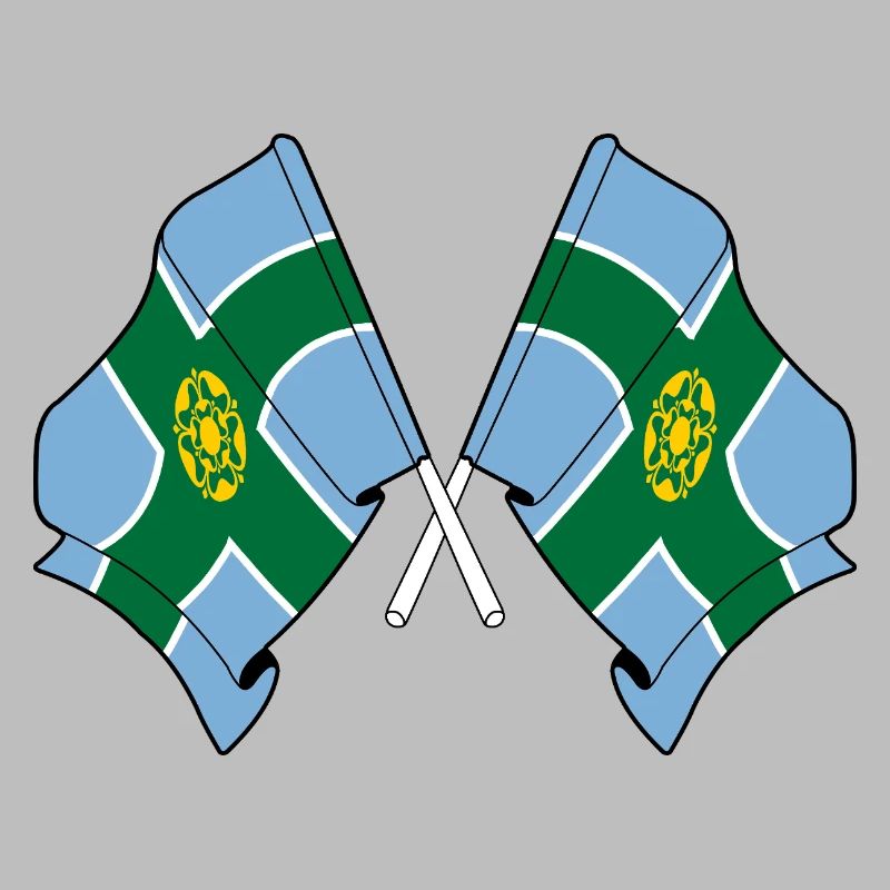 Derbyshire Flags Crossed