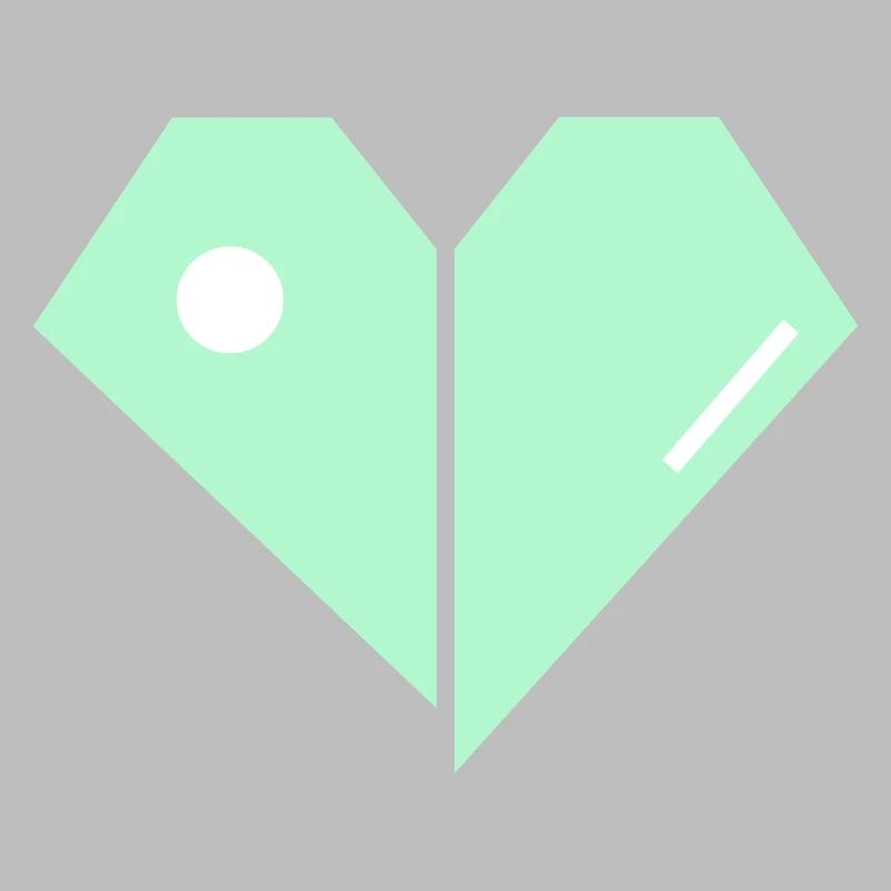 Mint Heart Split Minimalist
