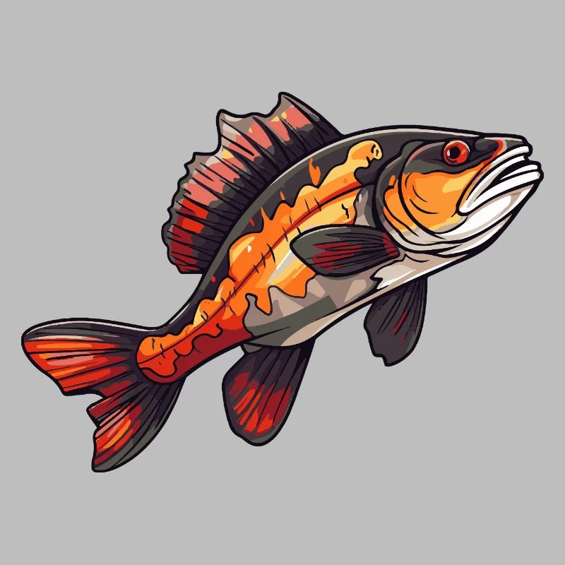 Poisson de dessins animés perches