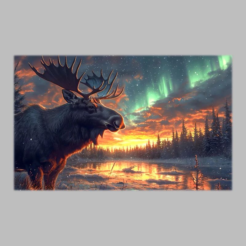 Moose under the Northern Lights: Arctic Magic