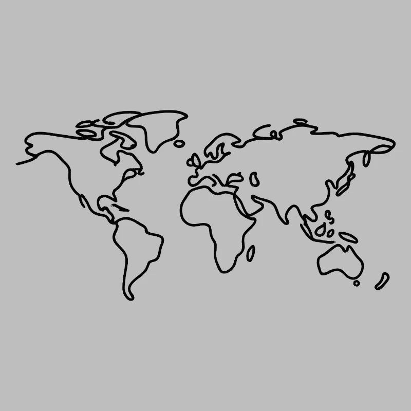 Carte du monde en lignes