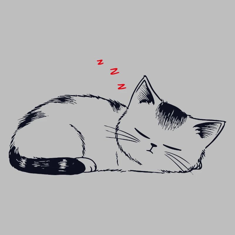 Stickige schlafende Katze