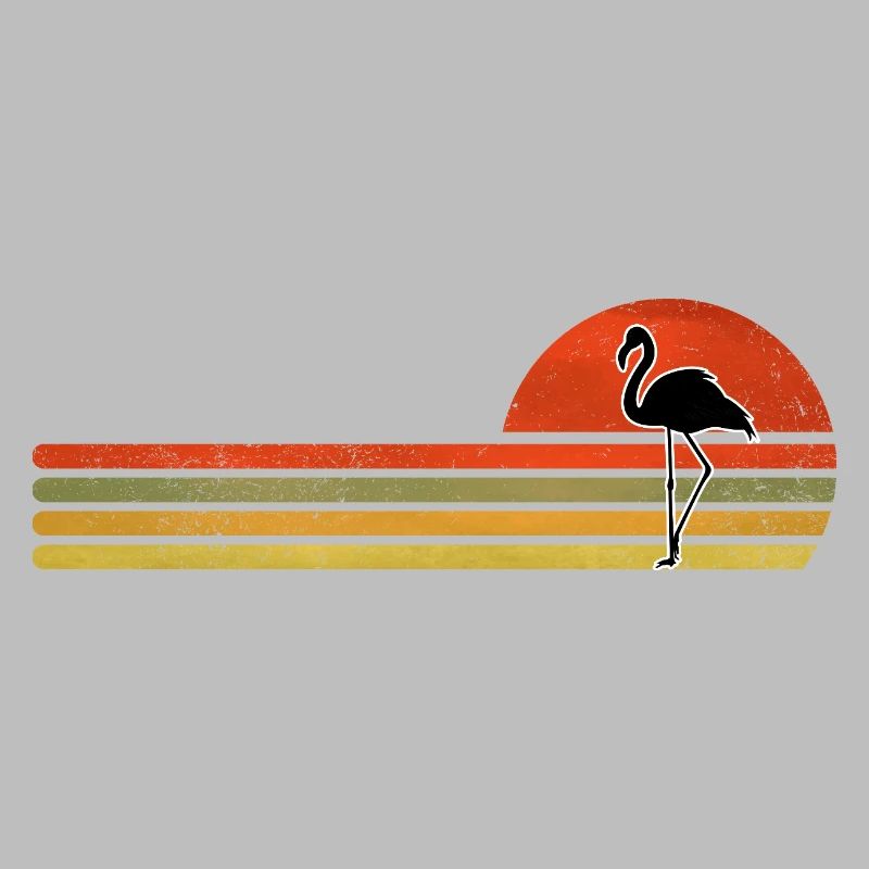 Flamingo in retro sunset