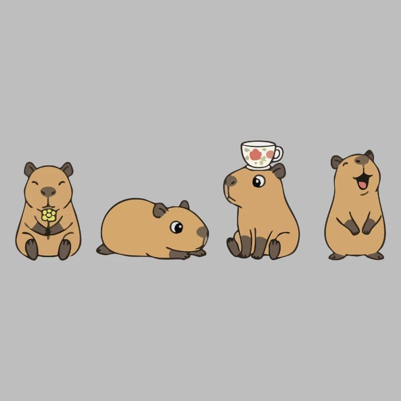 Capybara Tea Time Quartet