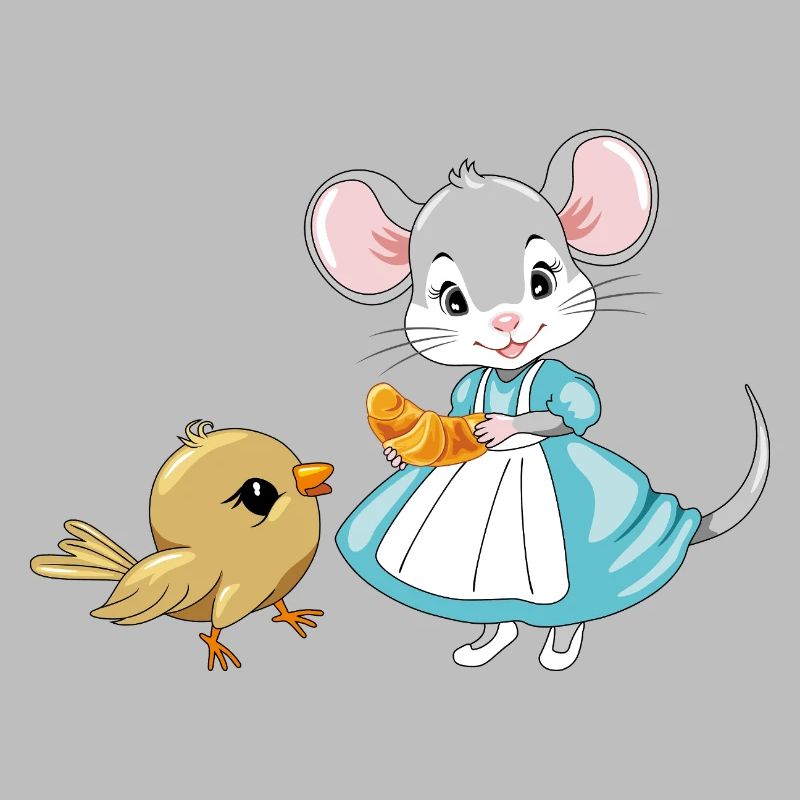 Little_mouse_is_sharing_a_croissant_with_a_bird