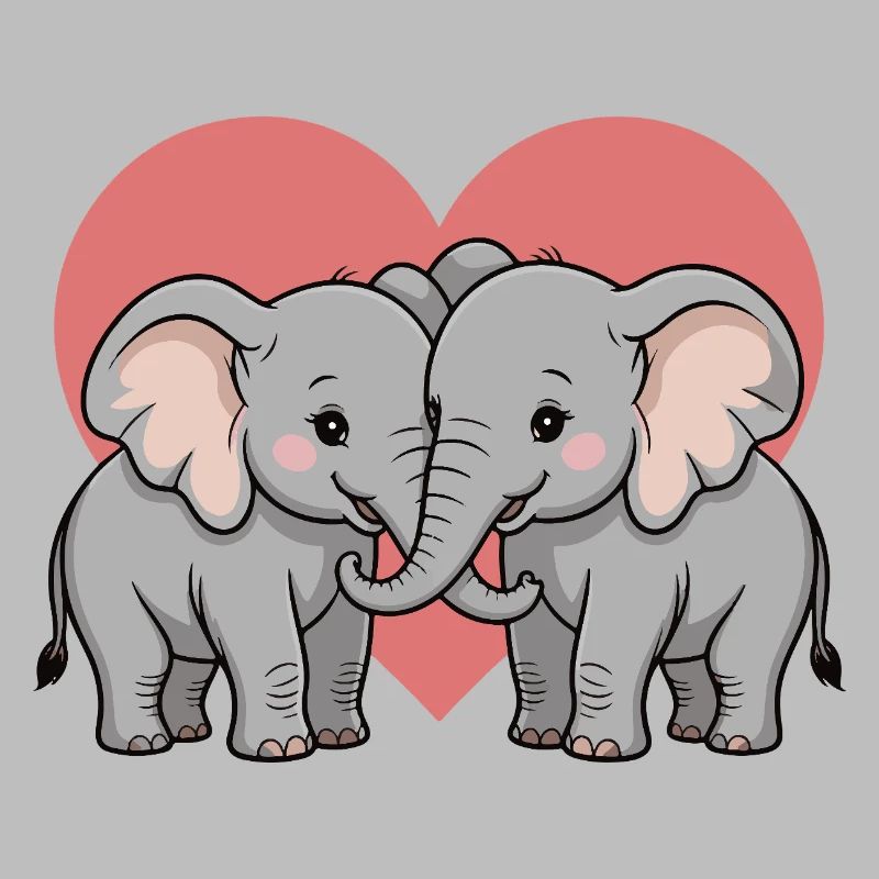 Elefant Paar Herz