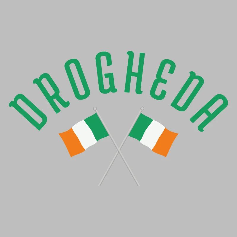 Drogheda Crossed Irish Flags Emblem