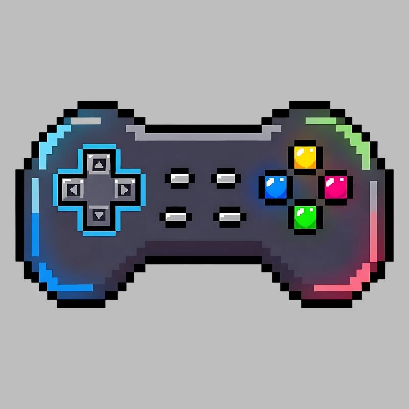 Retro-Gamepad Neon-Pixelstil