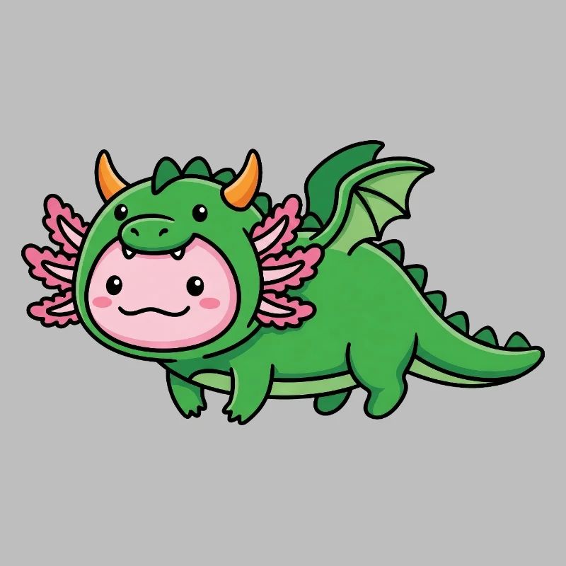 Carnaval du Dragon Axolotl mignon Carnaval du Brésil