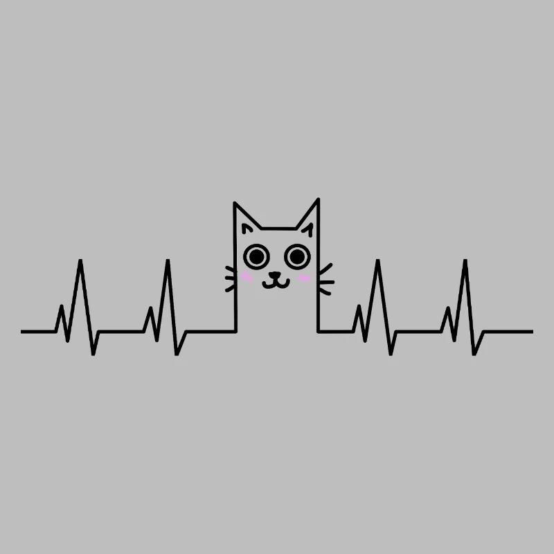 Battement de cœur de chat Face de chat