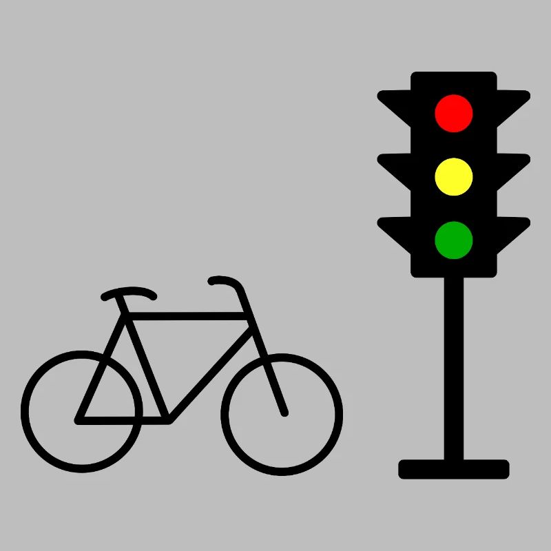 Empreinte de feu de circulation avec vélo