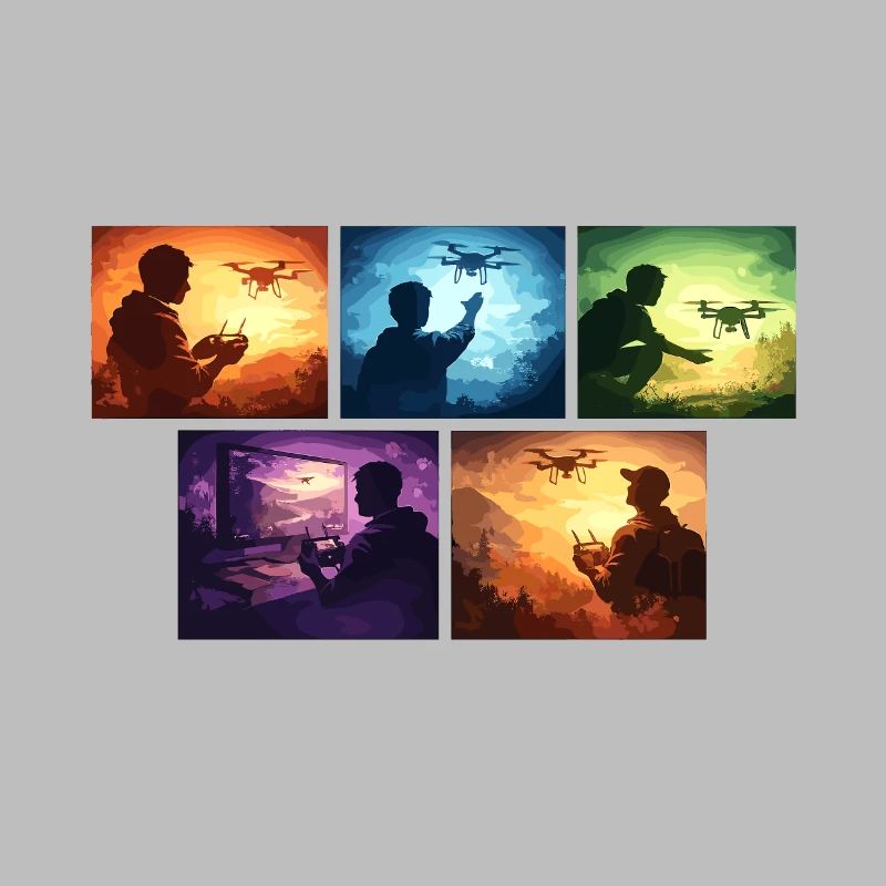 Collection de palettes de couleurs de vol de drones