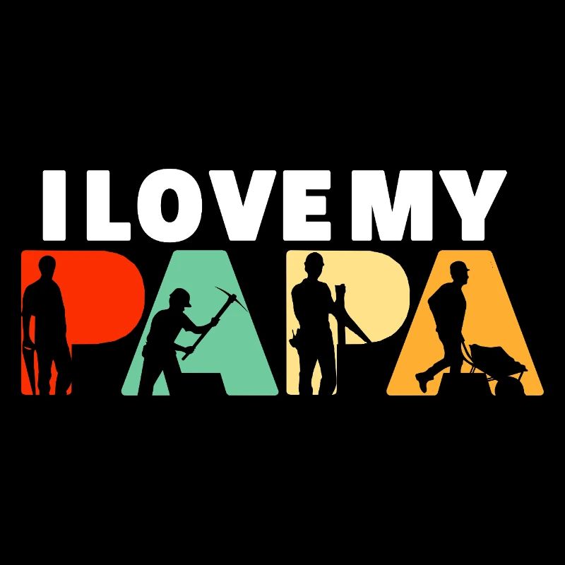 Construction Laborer Papa Tradesman Builder Art