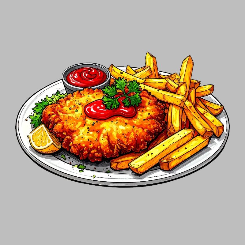Schnitzel mit Pommes