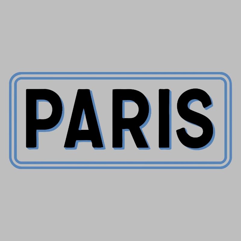 Paris in Linear Blue Silhouette