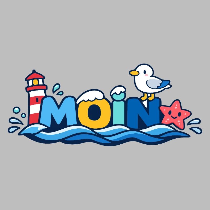 MOIN Seagull Phare Maritime Coloré
