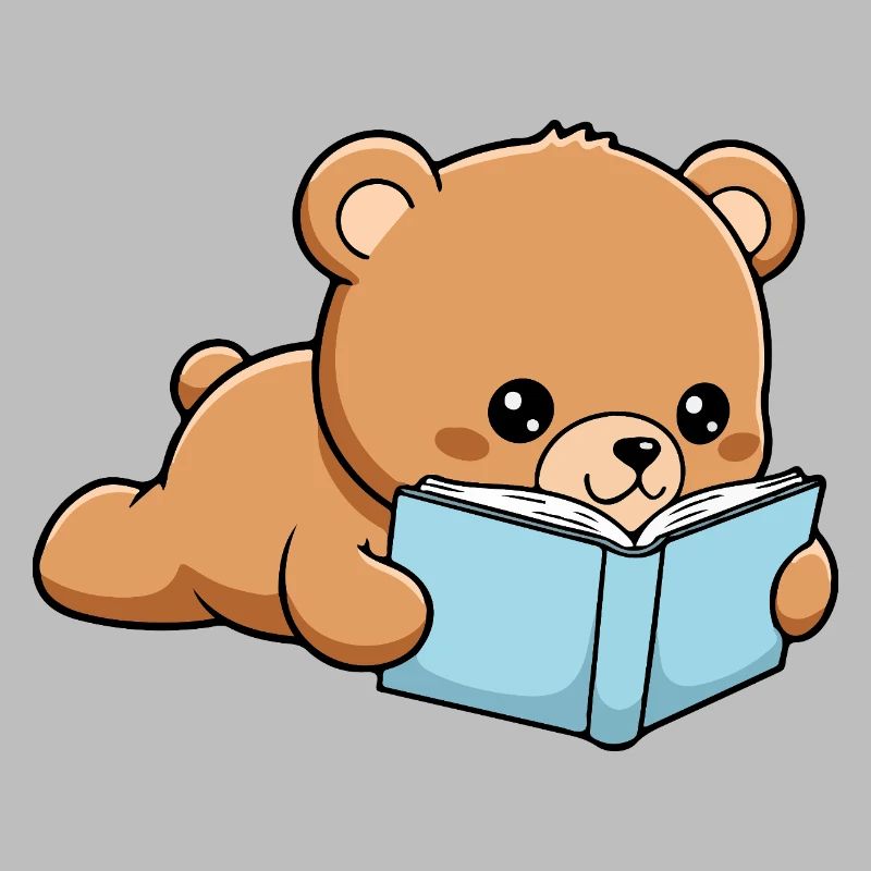 Buchbär Lustiger Bär liest Buch