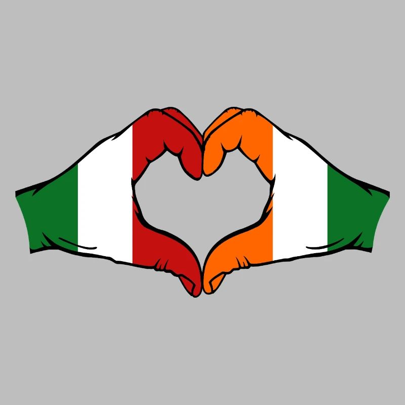 Italy Côte d'Ivoire Flag Hands