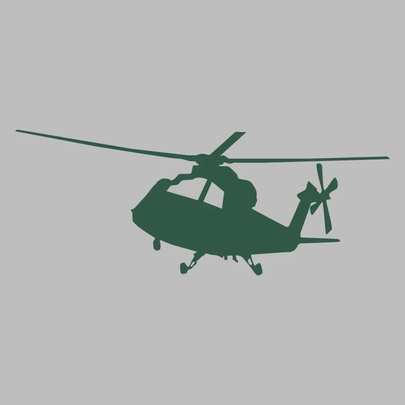 Silhouette d’hélicoptère vert