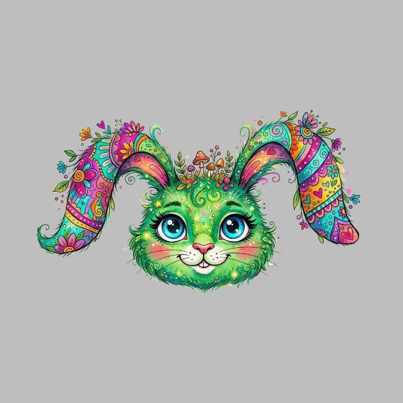 Lapin Fleur Coloré – Visage