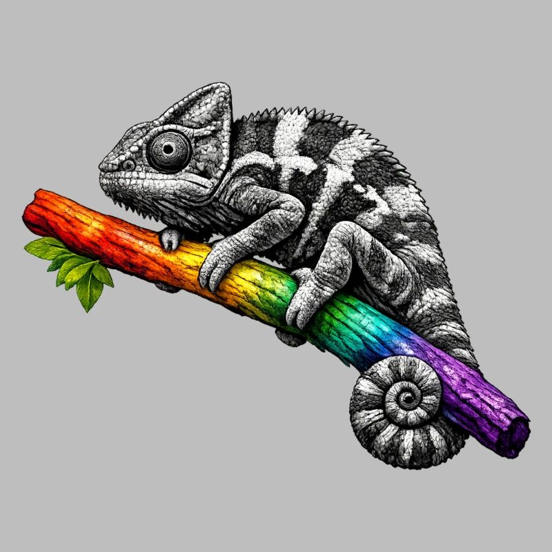 Rainbow Chameleon on Branch