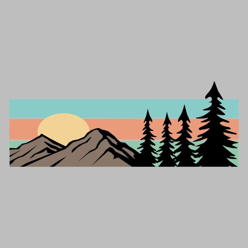 Camping Forest Mountain Rétro