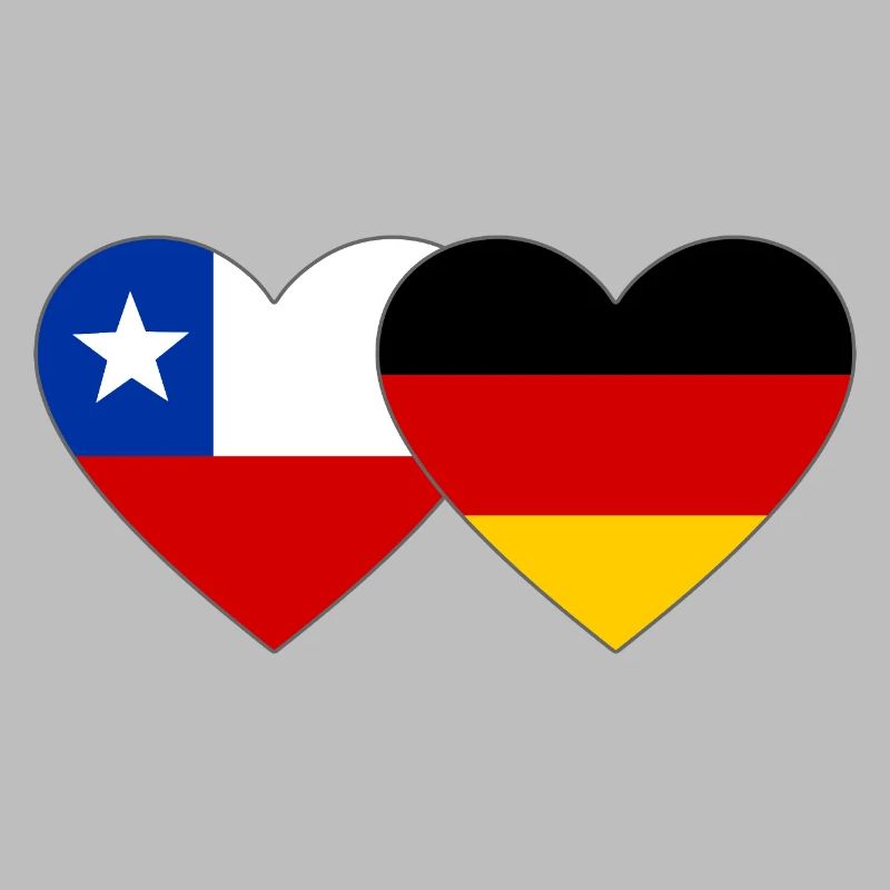 Chile Germany Flag Heart