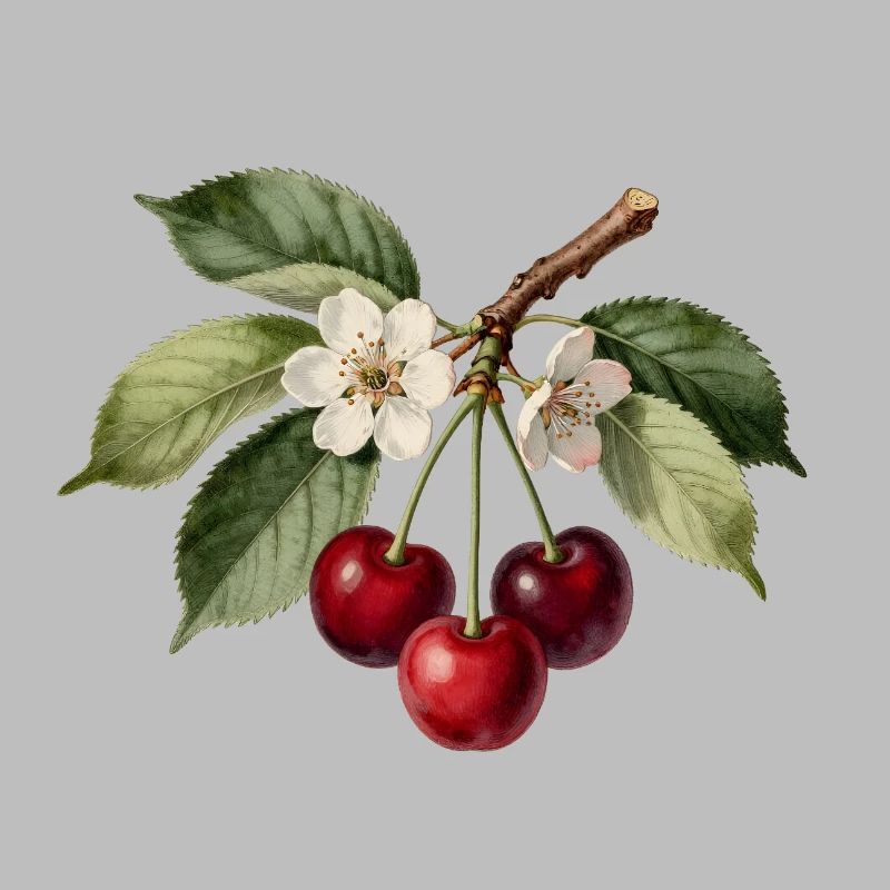 Kirsch- und botanische Blumengravur