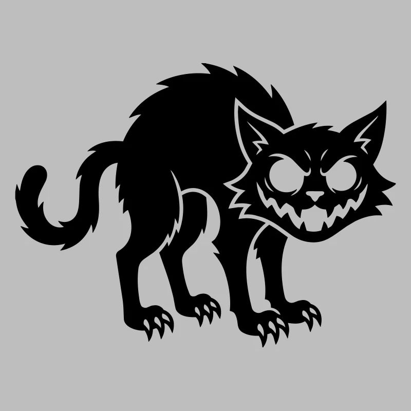 Angry black cat