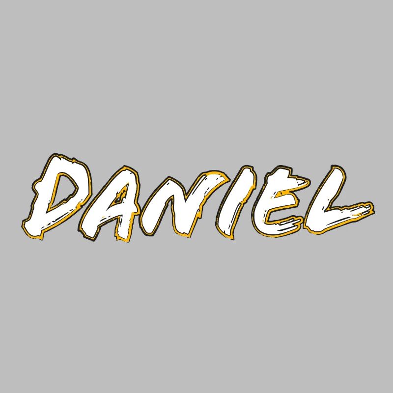 Profil doré du lettrage Daniel