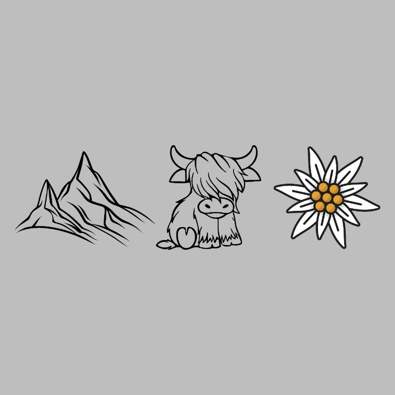 Mountains Cow Edelweiss_Wandershirt